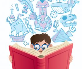 learning kid design vector 02