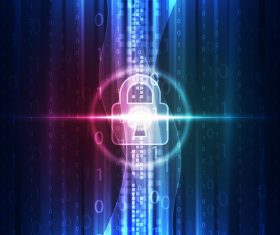 lock with electric technology background vector 02