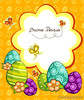Cartoon easter card template vector free download