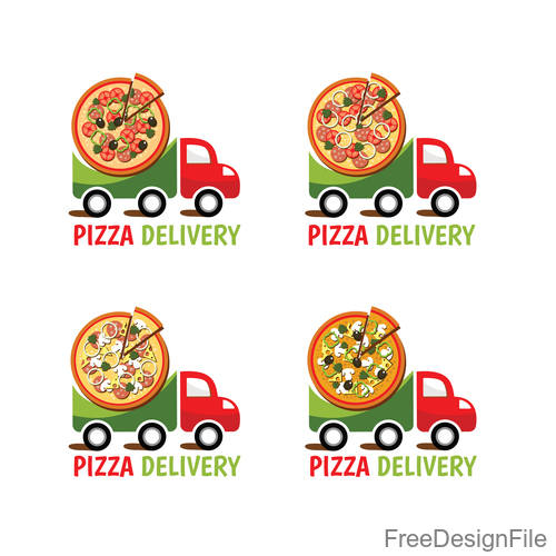 pizza delivery logo vector design