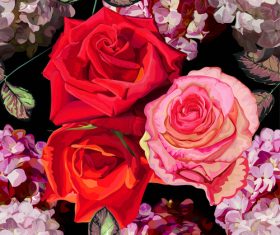 rose seamless pattern vintage vector 01