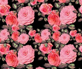 rose seamless pattern vintage vector 02