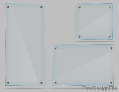 transparent glass plate vector material 01