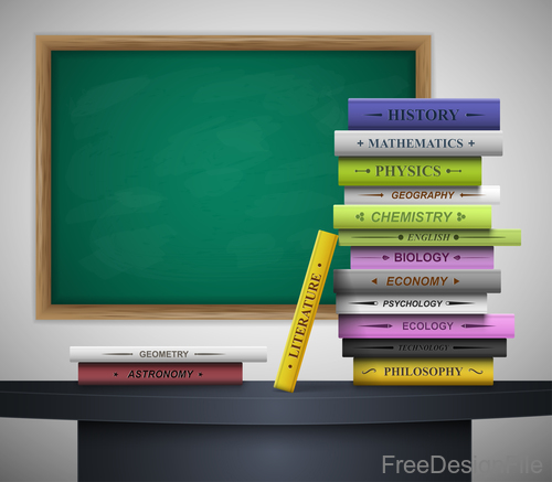 various genres book and classroom vector