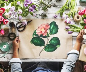 Artist in Painting Stock Photo 04