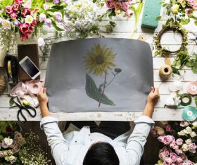 Artist in Painting Stock Photo 06