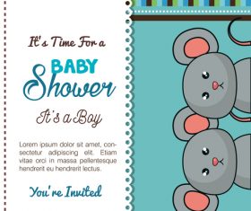 Baby shower vertical card template vector 01