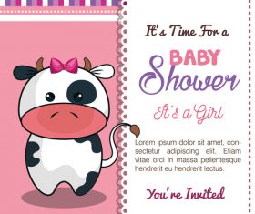 Baby shower vertical card template vector 03