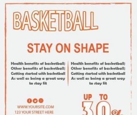 Basketball flyer temptlate vector design