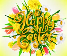 Beautiful easter flower design vector