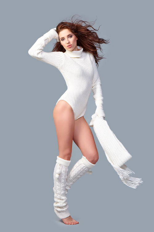 Beautiful winter fashion model Stock Photo 03