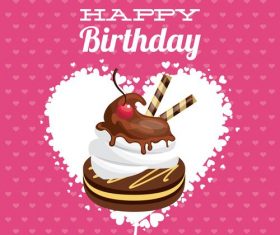 Birthday card with chocolate design vector