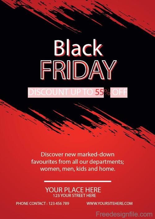 Black friday sale flyer template Royalty Free Vector Image