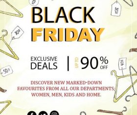Black friday sale flyer template design vector 07