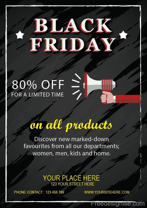 Black friday sale flyer template design vector 09