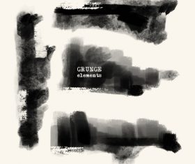 Black grunge ink splashes and stains vector 03
