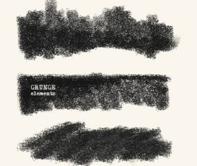 Black grunge ink splashes and stains vector 06