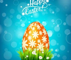 Blue blurs easter background art vector
