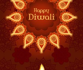 Brown diwali poster template vectors 03
