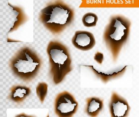 Burnt holes effect illustration vector 01