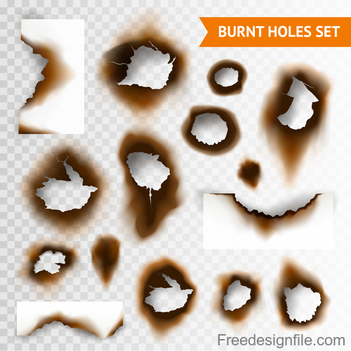 Burnt holes effect illustration vector 01