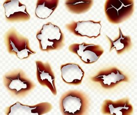 Burnt holes effect illustration vector 03