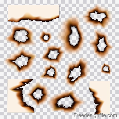 Burnt holes effect illustration vector 06