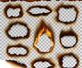 Burnt holes effect illustration vector 07