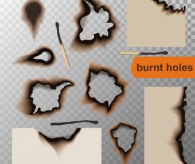 Burnt holes effect illustration vector 08