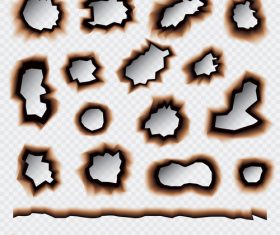 Burnt holes effect illustration vector 09