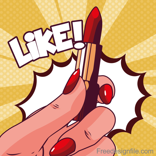 Cartoon bright Lipstick illustration vector