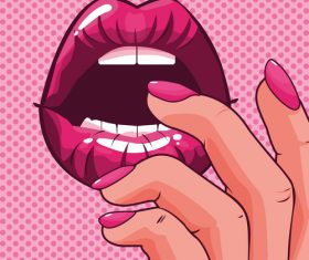 Cartoon bright lips illustration vector