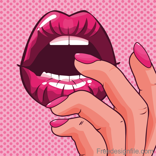 Cartoon bright lips illustration vector