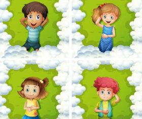 Cartoon kids illustration design vector
