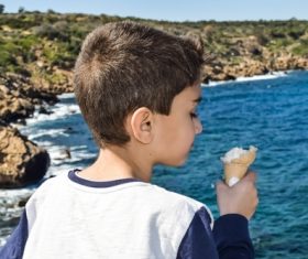 Child eating ice cream Stock Photo 03