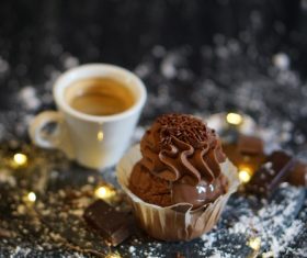 Chocolate cake coffee Stock Photo