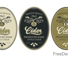 Cider labels with sticker vector design 02