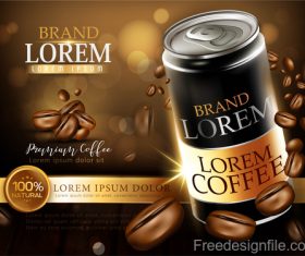 Coffee advertisement poster template vector
