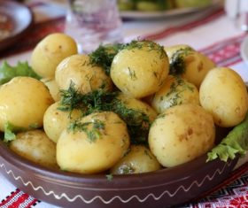 Cooked potatoes Stock Photo