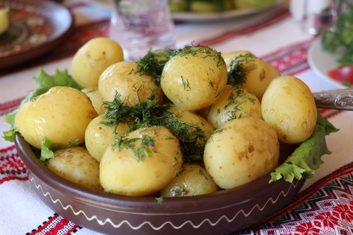 Cooked potatoes Stock Photo