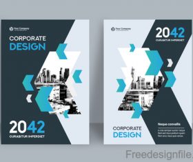 Corporate brochure template design vectors 01