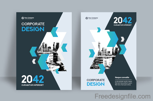 Corporate brochure template design vectors 01