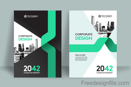 Corporate brochure template design vectors 04