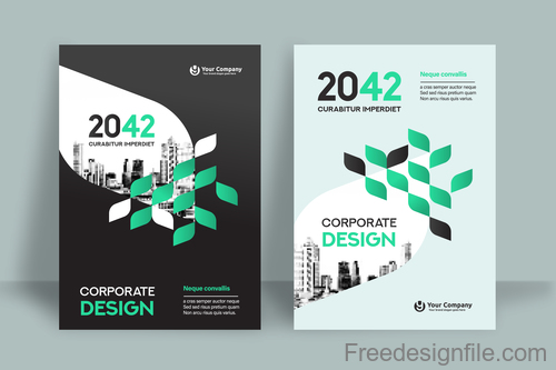 Corporate brochure template design vectors 05
