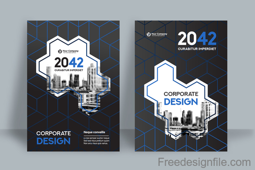 Corporate brochure template design vectors 06