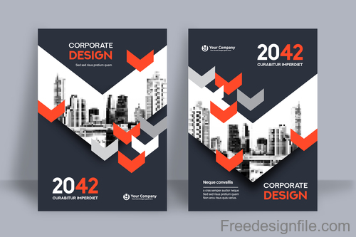Corporate brochure template design vectors 08