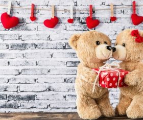 Couple teddy bear plush toy Stock Photo