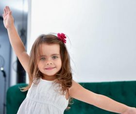 Cute big eyes little girl Stock Photo 02