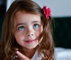 Cute big eyes little girl Stock Photo 03