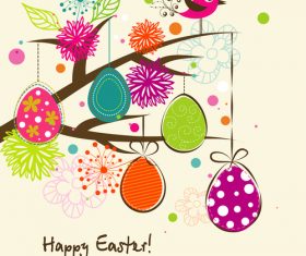 Cute card with easter card hand drawn vector 02